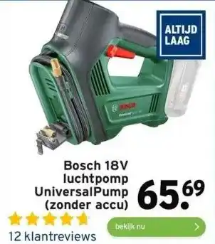 GAMMA Bosch 18v luchtpomp universal pump (zonder accu) aanbieding