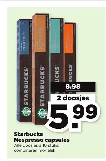 PLUS Starbucks nespresso capsules aanbieding