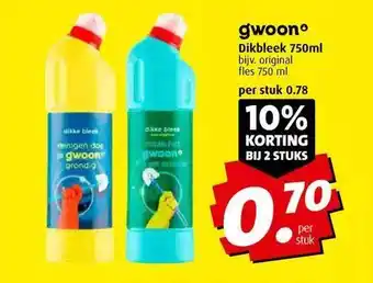 Boni G'woon dikbleek 750ml aanbieding