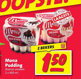 Nettorama Mona pudding aanbieding