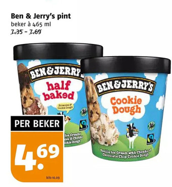 Poiesz Ben & jerry's pint aanbieding