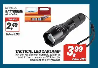 Dekamarkt Philips batterijen of tactical led zaklamp aanbieding