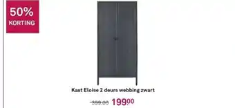 Karwei Kast eloise 2 deurs webbing zwart aanbieding