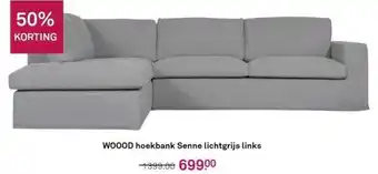 Karwei Woood hoekbank senne lichtgrijs links aanbieding