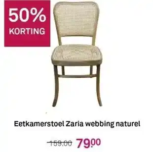 Karwei Eetkamerstoel zaria webbing naturel aanbieding