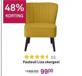 Karwei Fauteuil liza okergeel aanbieding