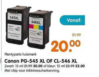 Plentyparts Plentyparts huismerk canon pg-454 xl of cl-546 xl aanbieding