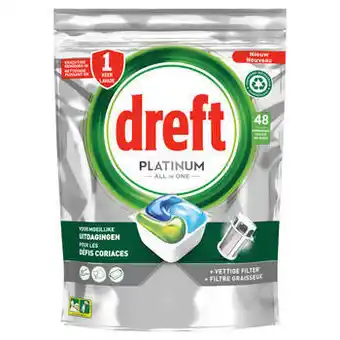 Blokker Dreft platinum all in one vaatwastabletten 48 stuks aanbieding