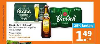 Albert Heijn Alle Grolsch Of Brand 25% Korting aanbieding