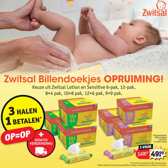 Kruidvat Keuze uit Zwitsal Lotion en Sensitive aanbieding