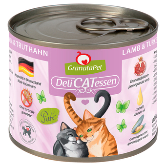 Zooplus 6x200g granatapet delicatessen lam & kalkoen kattenvoer aanbieding