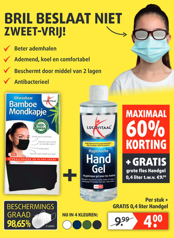 Lucovitaal Bamboe Mondkapje aanbieding