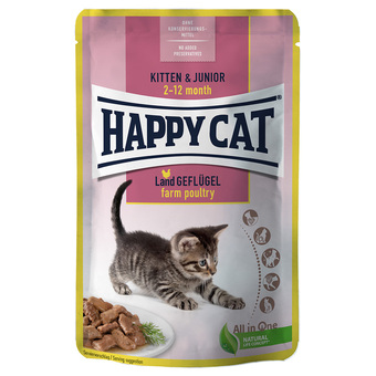 Zooplus Voordeelpakket happy cat pouch meat in sauce 48 x 85 g - land-geflügel (kip) kitten aanbieding