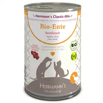 Zooplus 12x400g herrmann's vlees puur bio eend puur hondenvoer aanbieding