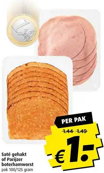 Boni Saté gehakt of Parijzer boterhamworst 100/125 gram aanbieding