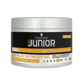 Vitamins Schwarzkopf junior style 'n freeze gel level 5 200 ml aanbieding