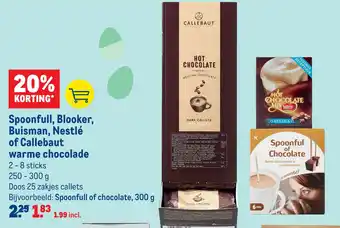 Makro Spoonfull, Blooker, Buisman, Nestlé of Callebaut warme chocolade 250-300 g aanbieding