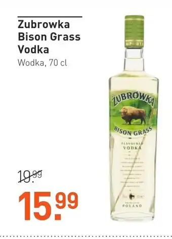 Gall & Gall Zubrowka bison grass vodka 70cl aanbieding