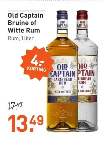 Gall & Gall Old Captain bruine of witte rum 1 liter aanbieding