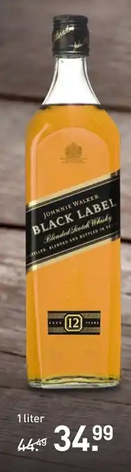 Gall & Gall Johnnie Walker black label 1 liter aanbieding