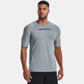 Under Armour Herentop under armour rush™ smartform met korte mouwen harbor blauw / zwart l aanbieding