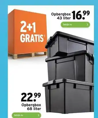 GAMMA Opbergbox 43 liter of opbergbox 68 liter aanbieding