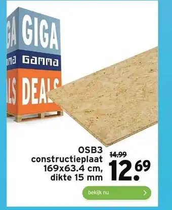 GAMMA Osb3 constructieplaat 169x63.4 cm, dikte 15 mm aanbieding