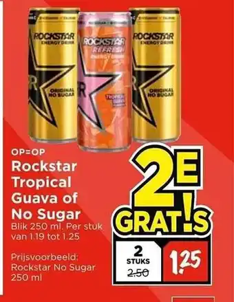 Vomar Voordeelmarkt Rockstar tropical guava of no sugar aanbieding