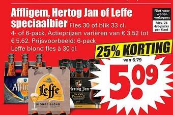 Dirk Affligem, Hertog Jan Of Leffe Speciaalbier 25% Korting aanbieding