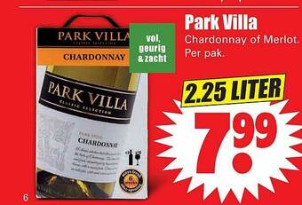 Dirk Park Villa Chardonnay Of Merlot aanbieding