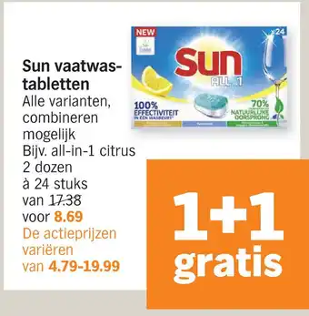 Albert Heijn Sun vaatwastabletten aanbieding