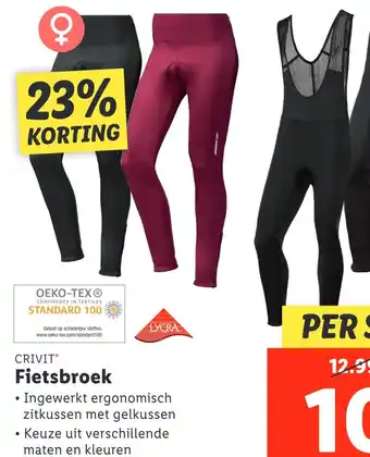 Lidl Damesfiets- broek aanbieding