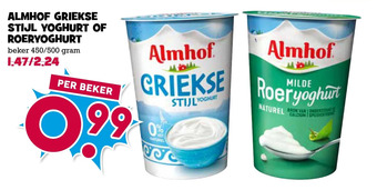 Boon`s Markt Almhof griekse stijl yoghurt of roeryoghurt aanbieding