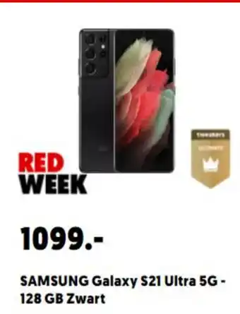 MediaMarkt Samsung Galaxy S21 Ultra 5G - 128 GB Zwart aanbieding