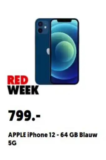 MediaMarkt Apple iPhone 12 - 64 GB Blauw 5G aanbieding