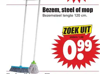 Dirk Bezem, steel of mop aanbieding