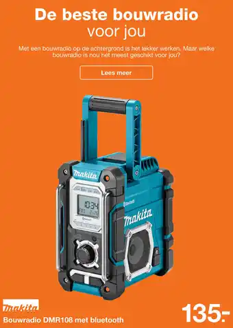 BOUWMAAT Makita Bouwradio met bluetooth | DMR 108 aanbieding