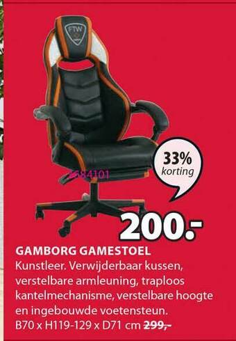 Jysk Gamborg Gamestoel 33% Korting aanbieding