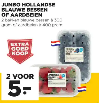 Jumbo Jumbo Hollandse blauwe bessen of aardbeien 2*300/400g aanbieding