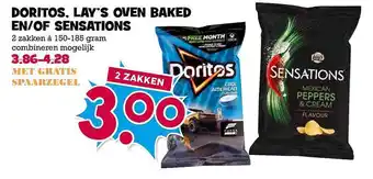 Boon`s Markt Doritos, lay's oven baked en-of sensations aanbieding