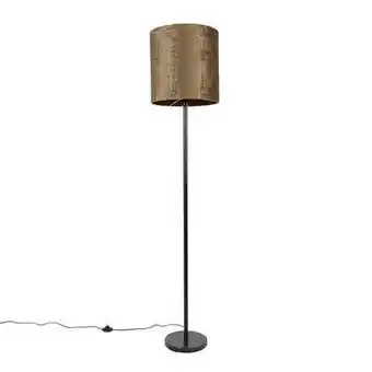 fonQ Qazqa vloerlamp simplo - bruin - modern - d 400mm aanbieding