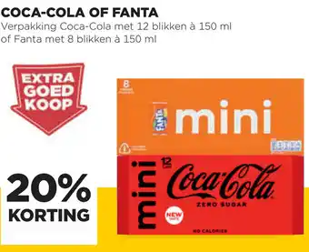 Jumbo Coca-Cola 12*150ml of Fanta  8*150ml - 20% korting aanbieding