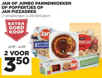 Jumbo Jan of Jumbo Pannenkoeken of Poffertjes of Jan Pizzadeeg 2*160-600g aanbieding