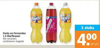 Albert Heijn Fanta en Fernandes 1.5 literflessen aanbieding