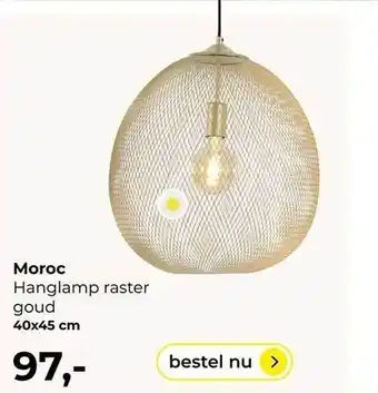 Lampidee Moroc hanglamp raster goud aanbieding