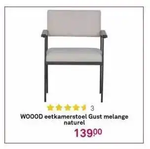 Karwei Woood eetkamerstoel gust melange naturel aanbieding