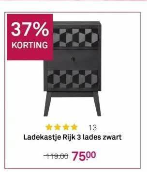 Karwei Ladekastje rijk 3 lades zwart aanbieding