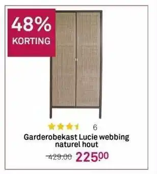 Karwei Garderobekast lucie webbing naturel hout aanbieding