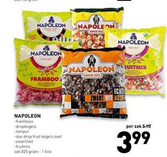 De Kweker Napoleon Framboos, Dropkogels, Lempur, Duo Drop Fruit Kogels Zoet, Zwart-Wit Of Fruitmix aanbieding