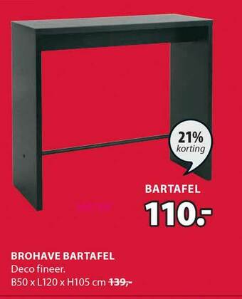 Jysk Brohave Bartafel 21% Korting aanbieding